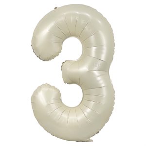 "34"" Cream Number 3 Balloon"